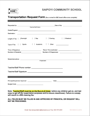 Transportation Request Form SCS file cover